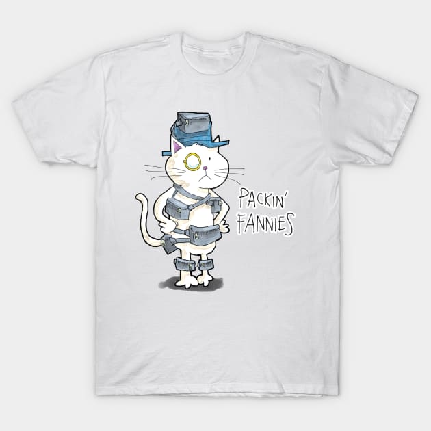 Dapper Cat - Packin' Fannies T-Shirt by johnnybuzt